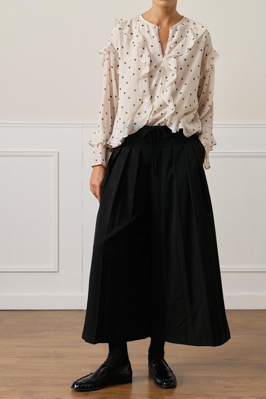 Culotte nohavice so záhybmi