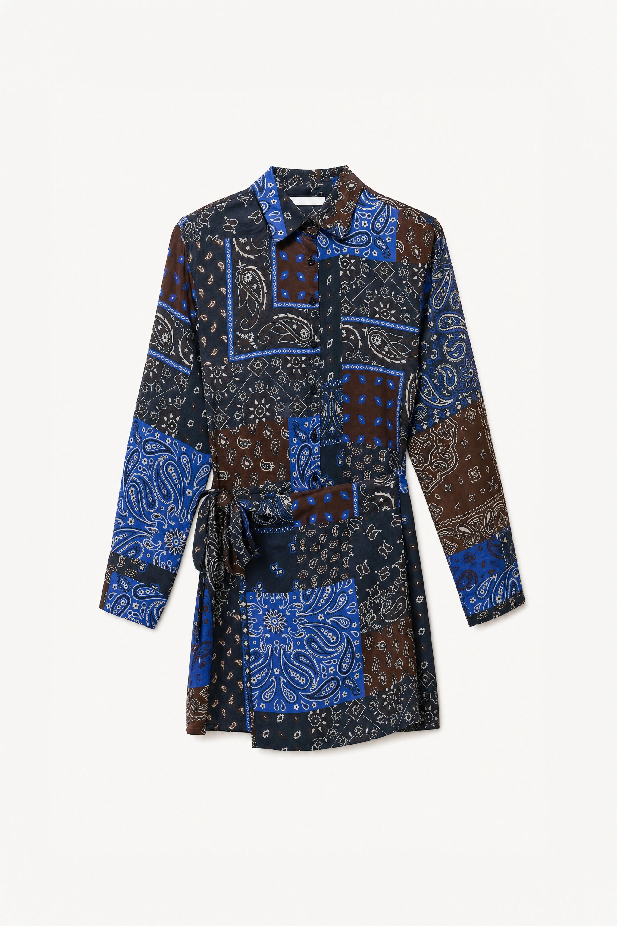 Košeľové mini šaty s paisley vzorom