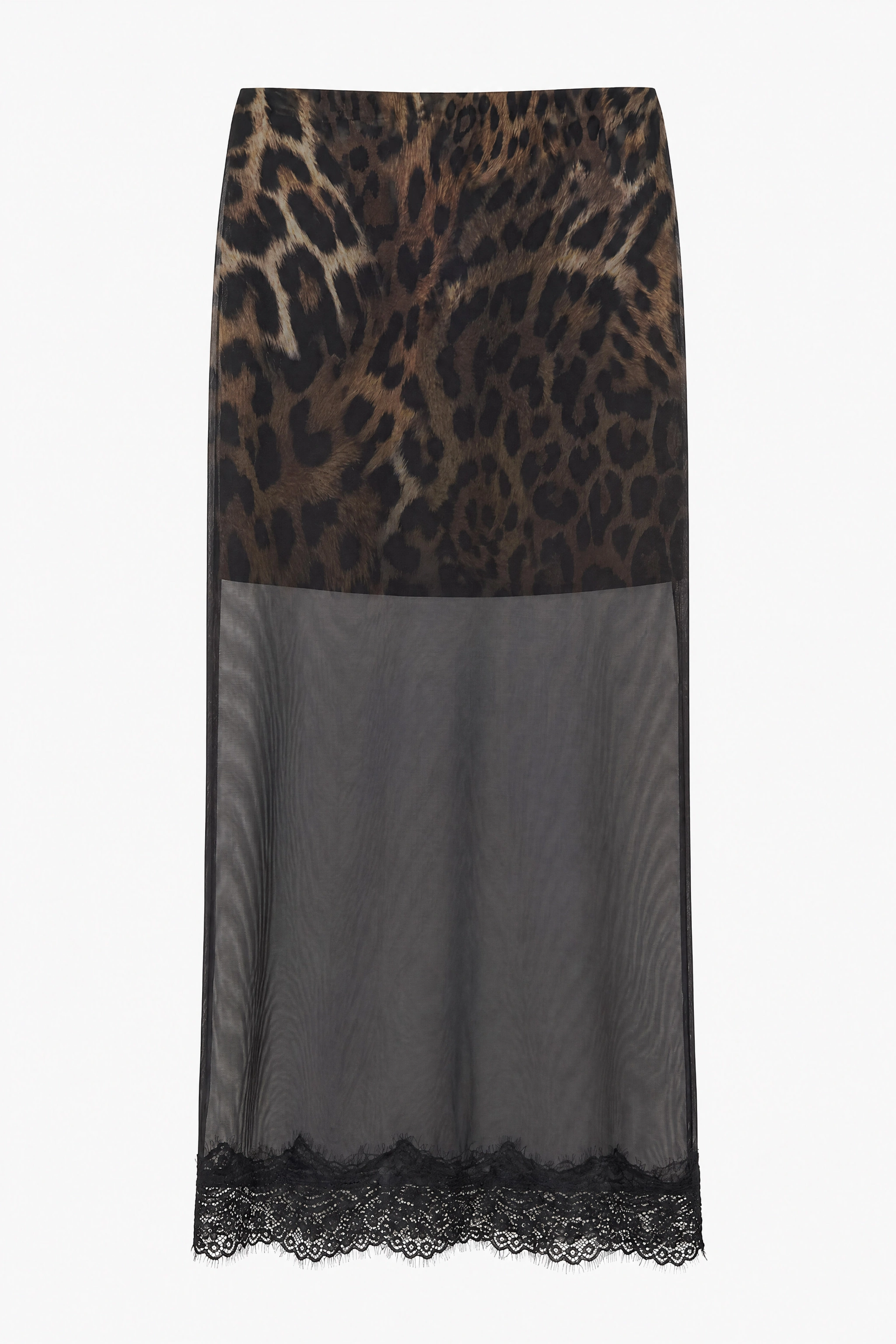 Midi ceruzková sukňa so vzorom leopard