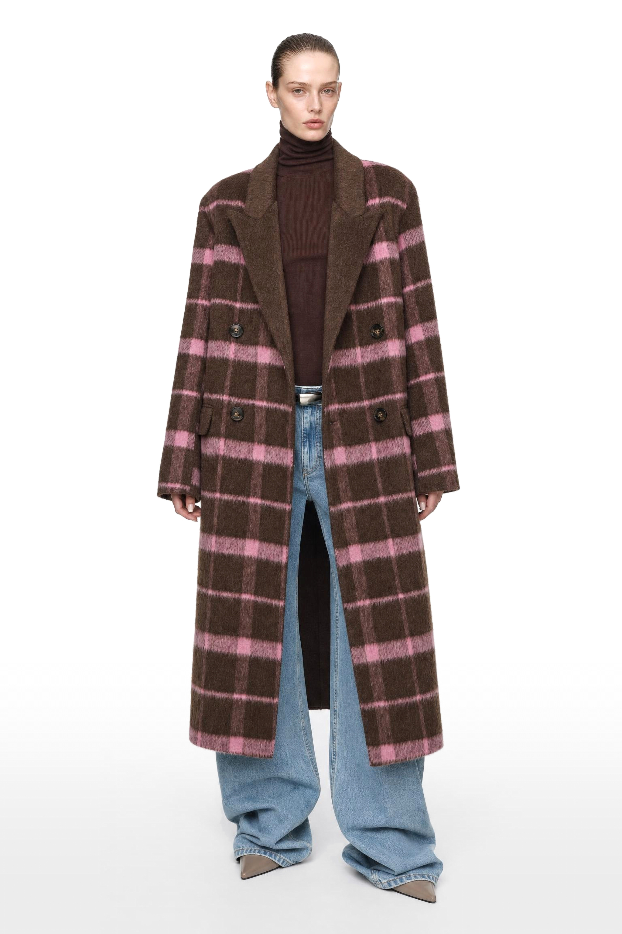 Oversize maxi kabát so širokými klopami