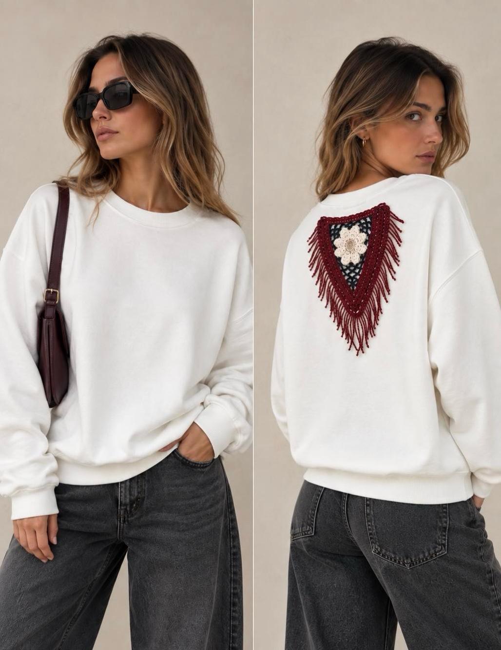 Oversize mikina s strapcami